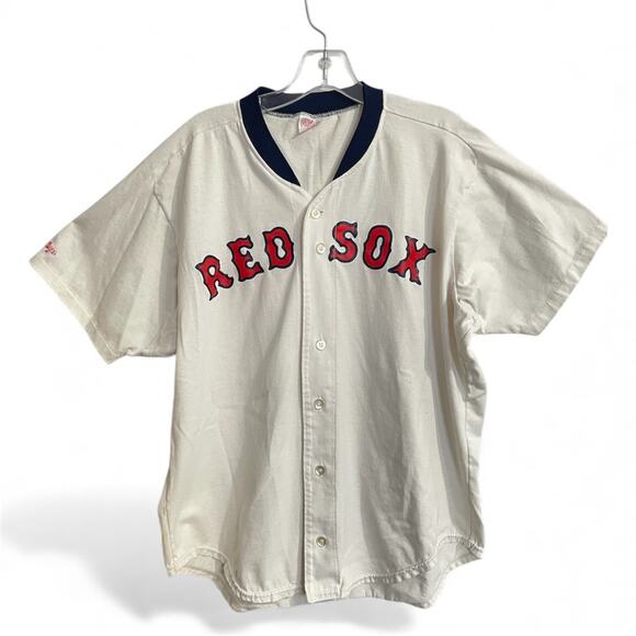 Rawlings Other - Vintage Rawlings Boston Red Sox Front Button Baseball Shirt Jersey Size XL White